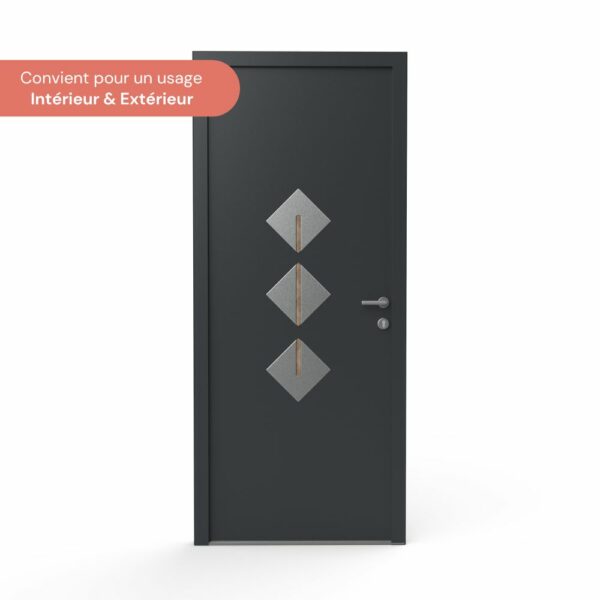 MELISSA - Décor de porte alu inox - Décoration porte intérieure et porte d'entrée